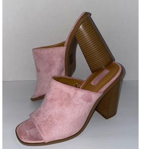 Pink Peep Toe Mules from Forever 21
